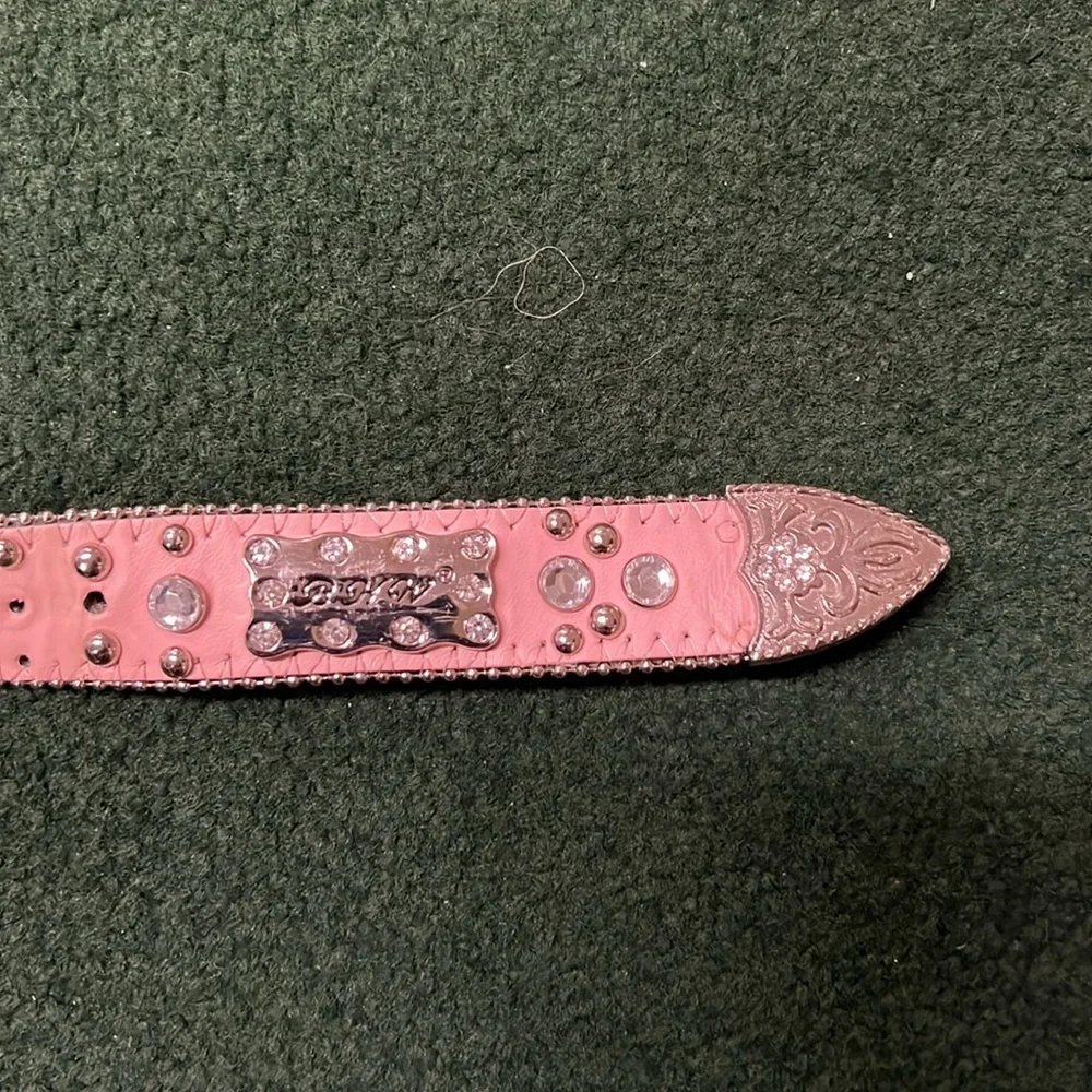 Stylish Pink Belt with Silver Details